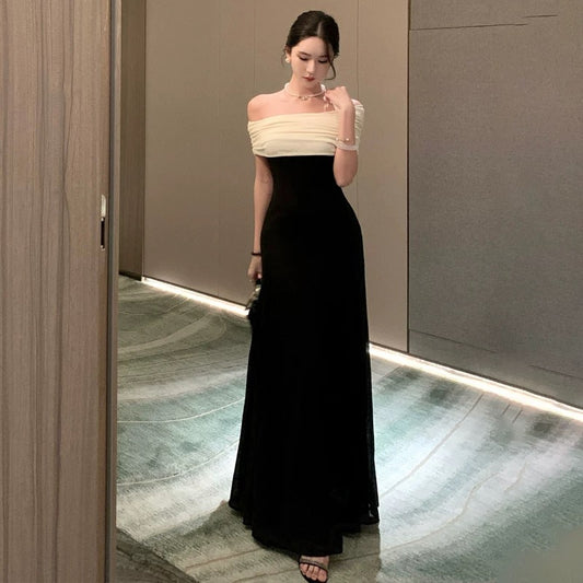 Sexy Mermaid Off The Shoulder Black Tie 21st Birthday Elegant Outfit Summer Formal Wedding Guest Dresses N3984