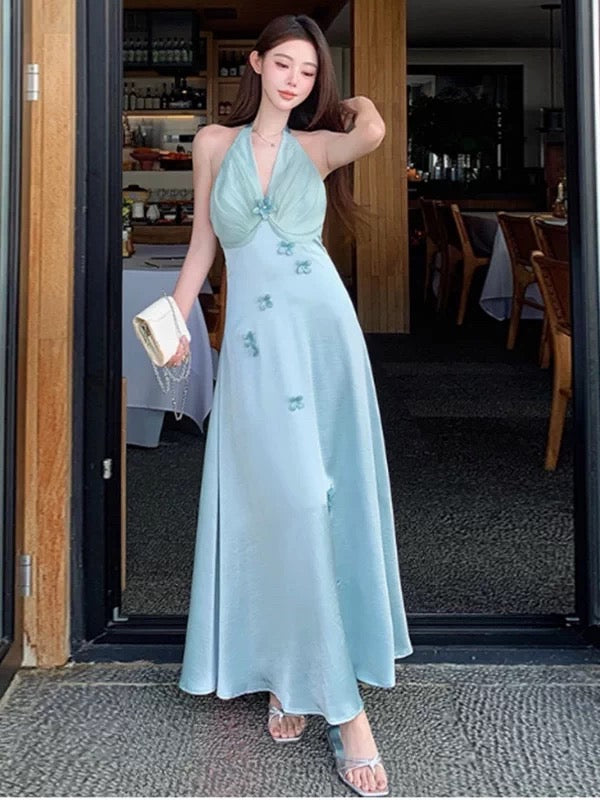 Robes de bal élégantes sirène licou fente mousseline robe de soirée longue robe de cérémonie N4029