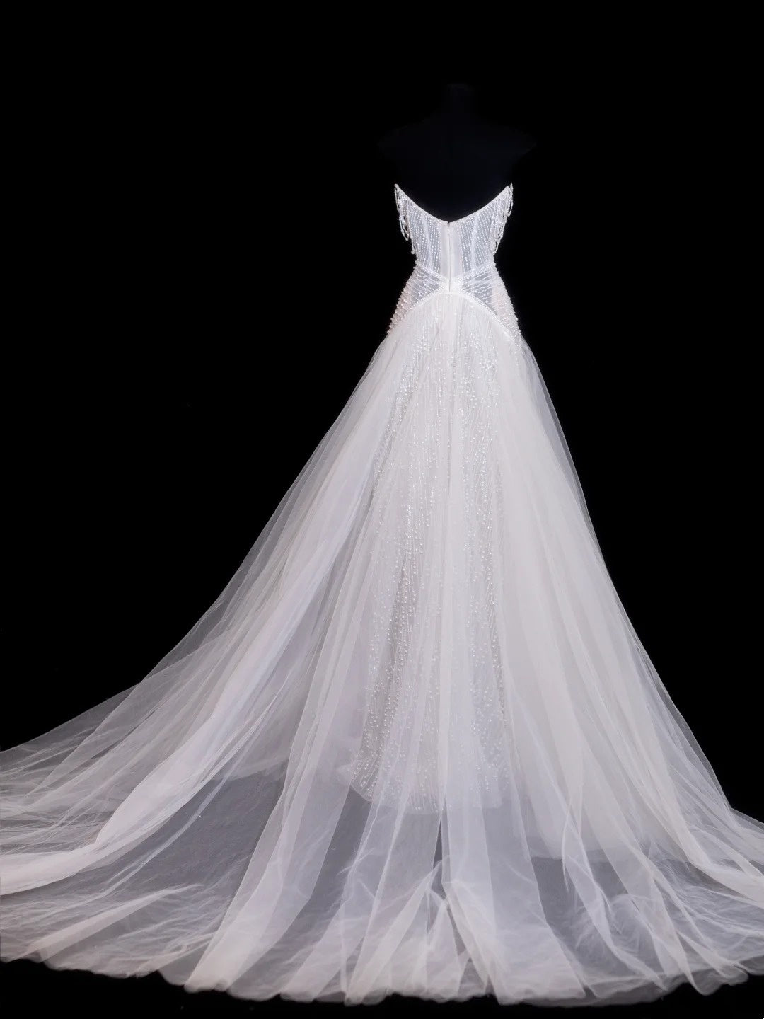 Glitzerndes Brautkleid, Ballkleid mit V-Ausschnitt, Pailletten und Perlen, weißes Brautkleid, figurbetontes langes Brautkleid N155