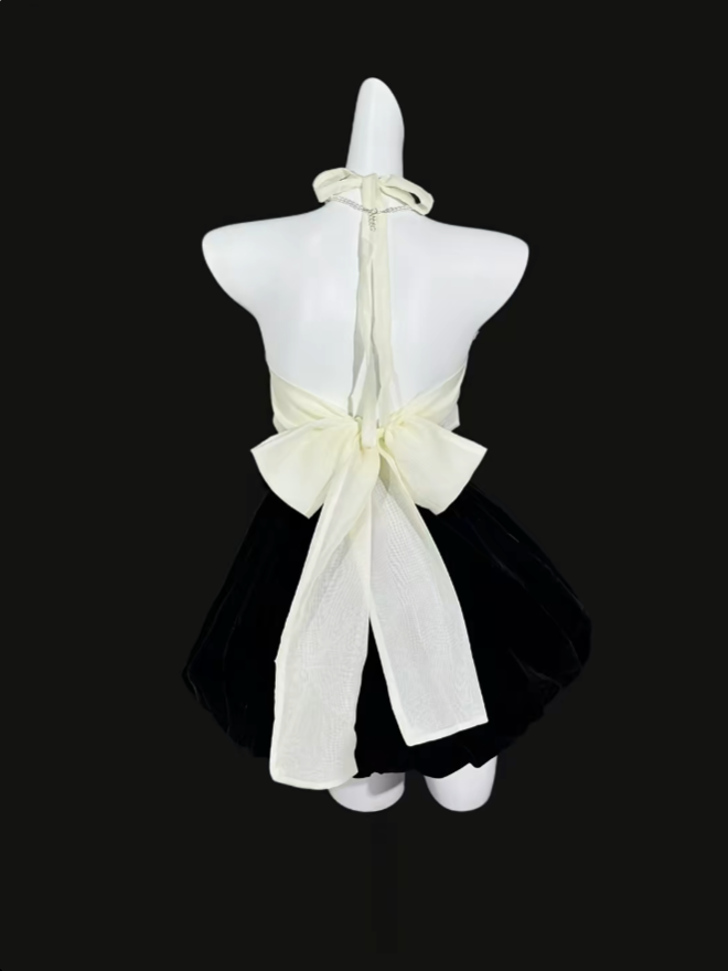 Elegantes Ballkleid Neckholder Kurzes Mini Party Cocktail Homecoming Kleid N4327