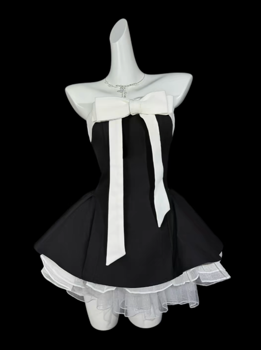 Pretty Ball Gowns Strapless Little Black Short Mini Party Dress Homecoming Dresses N4338