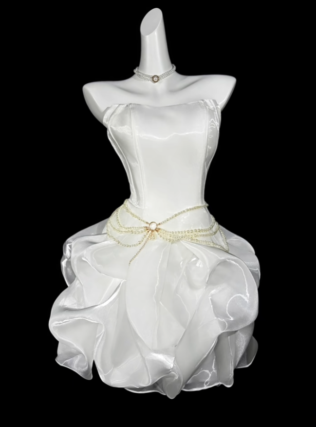 Einzigartige Ballkleider Trägerloses Kleines Schwarzes Kurzes Mini-Party-Cocktail-Heimkehrkleid N4350