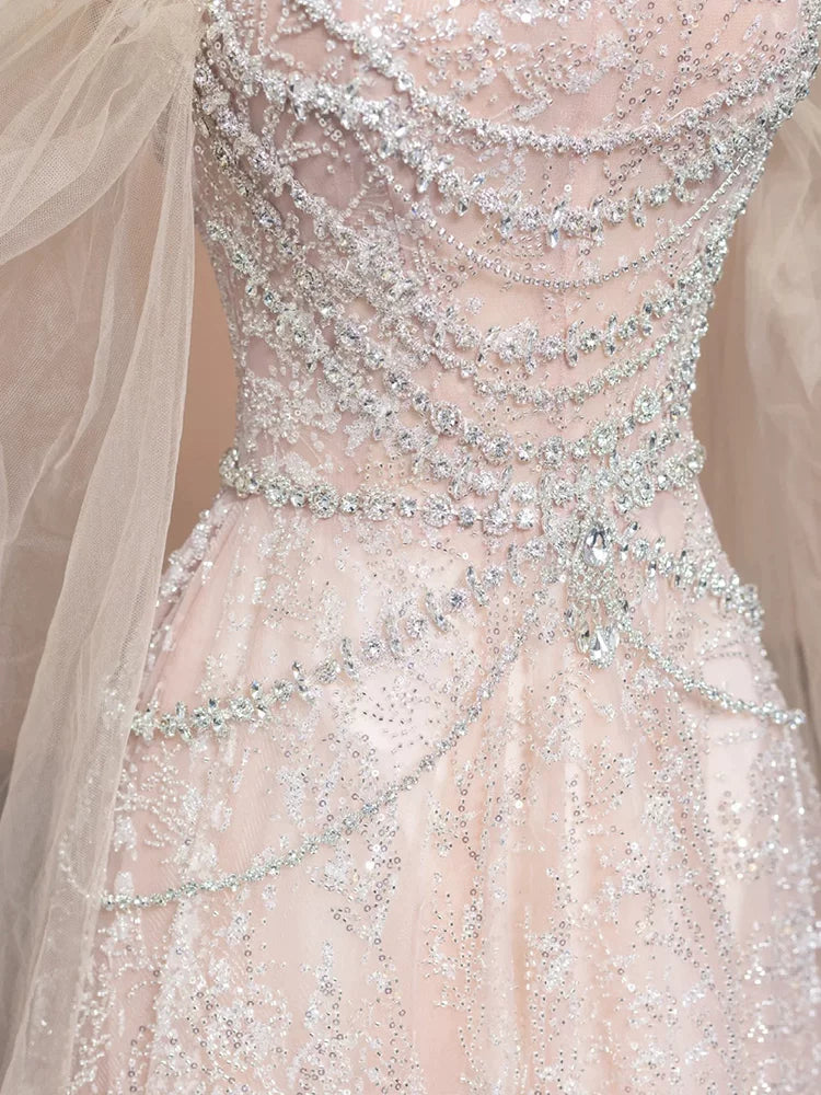 Einzigartiges Ballkleid, schulterfrei, rosa mit kurzen Ärmeln – Inspiration für Abschlussballkleider, Partykleider, Abendkleider, Outfits zum 20. Geburtstag AB2256