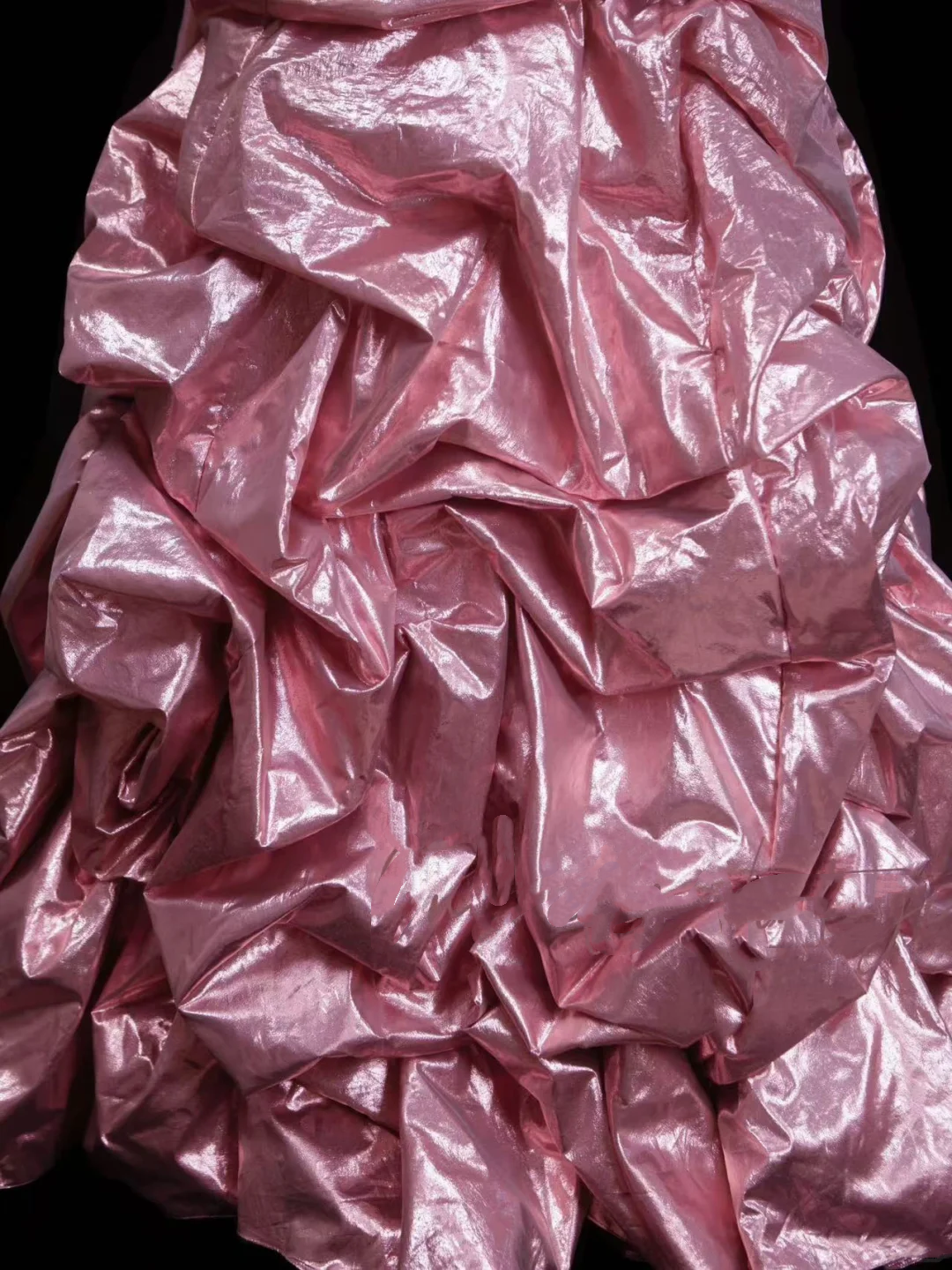 Elegantes Ballkleid aus rosa Organza mit Perlenstickerei und Herzausschnitt, mehrlagig, langes Abendkleid, trendiges Partykleid für Damen OB022