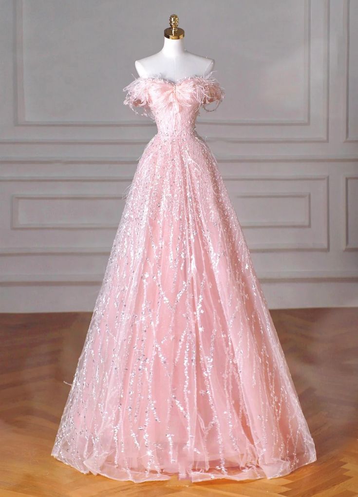 Robe de bal sirène rose à épaules dénudées et sequins, longueur au sol, tenue de soirée, tenue d'anniversaire, RA034