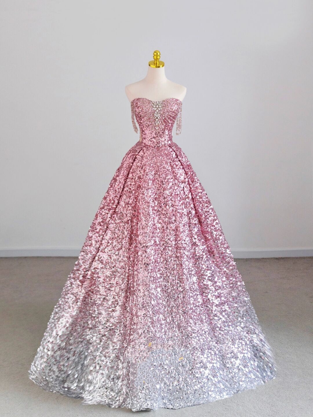 Robe de bal élégante, décolleté en cœur, rose argenté, robe de soirée longue, tenue de 18e anniversaire, robe de remise de diplôme, RB1046