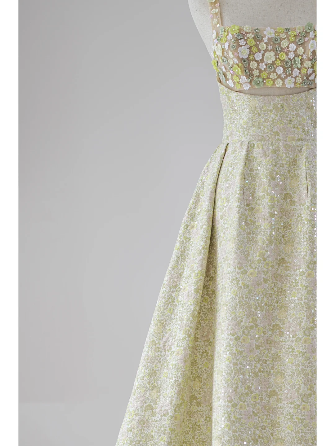 Robe de bal mignonne à col carré et paillettes jaunes, robe de bal longue, tenue de soirée, d'anniversaire, de remise de diplôme, pour adolescentes, RB1121