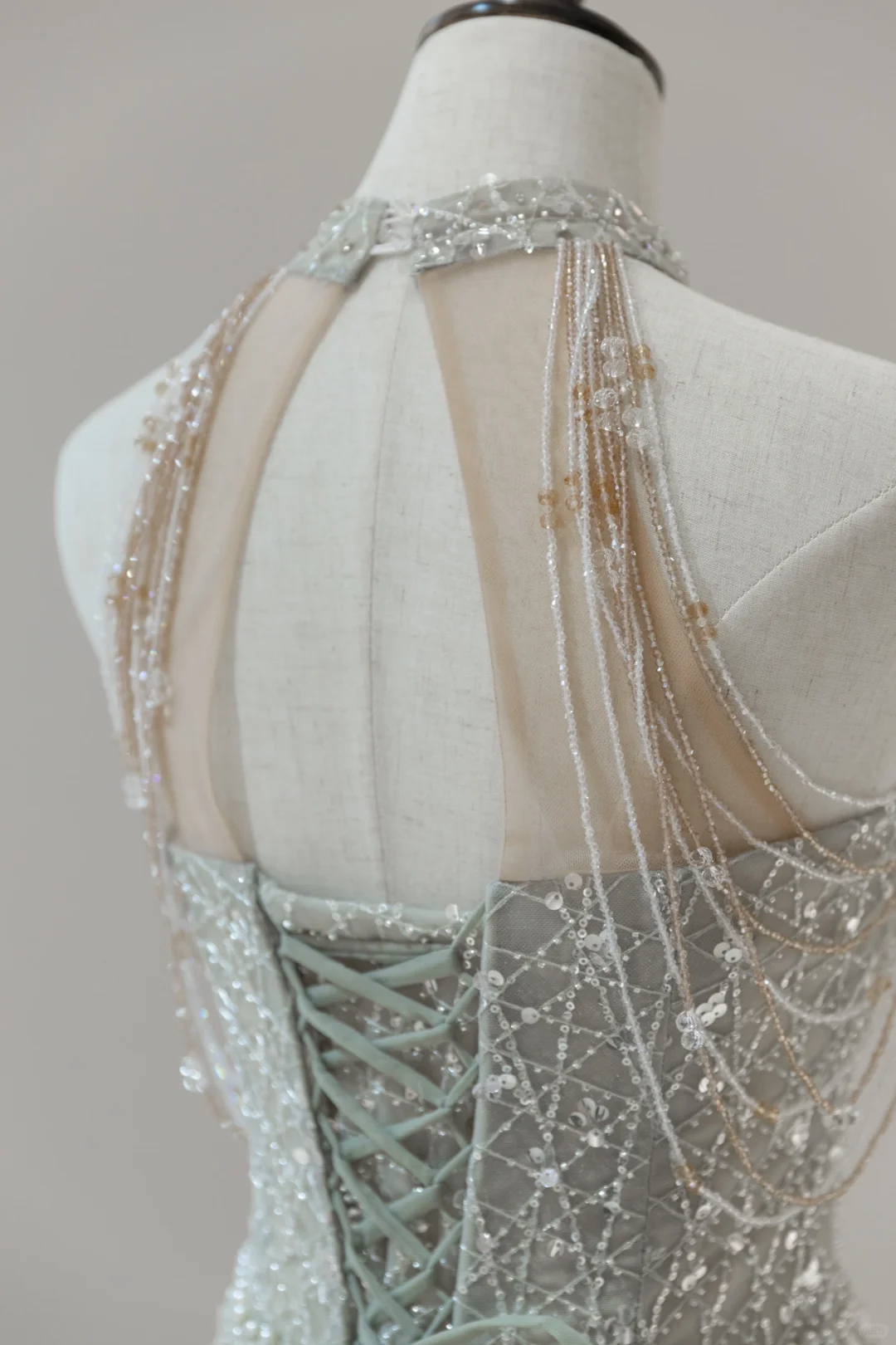 Robe de bal longue grise à paillettes, col montant, coupe trapèze, tenue de soirée, d'anniversaire, de remise de diplôme, pour adolescentes, RB1124