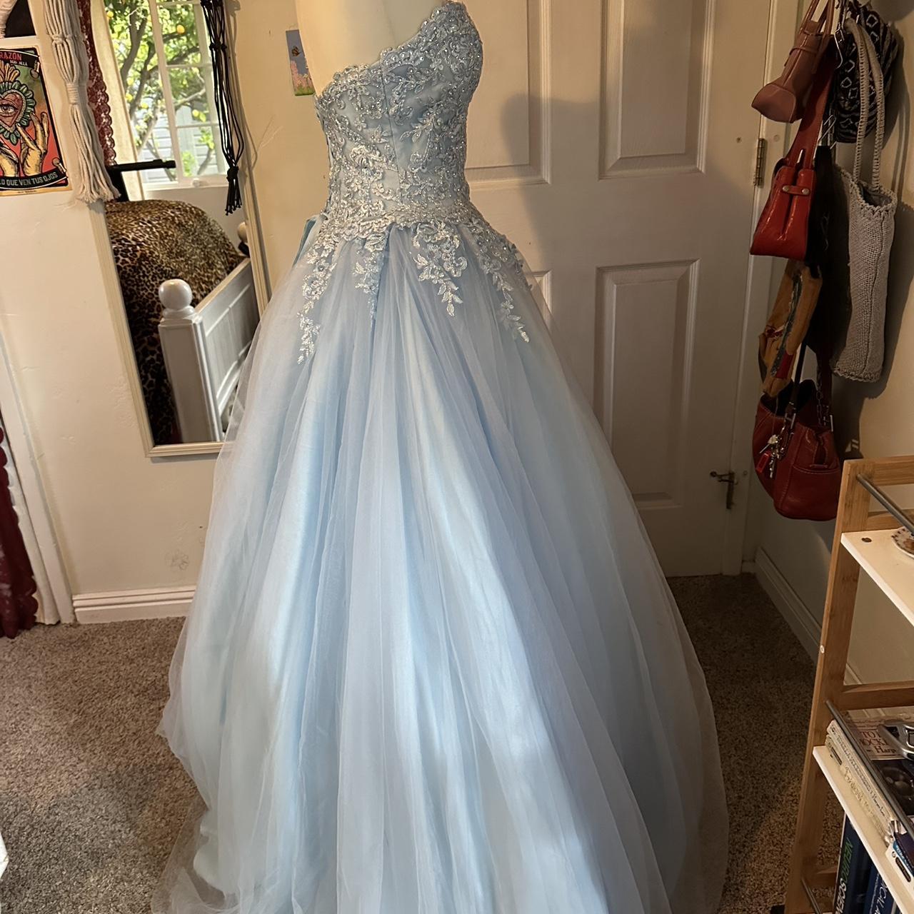 Einzigartiges Ballkleid mit Herzausschnitt, hellhimmelblau, lange Ballkleider, enthüllen Inspiration, Partykleid, Geburtstagsoutfit, Abschlusskleid RB1184