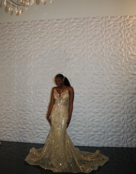 Robe de bal sirène chic à paillettes dorées et perles, décolleté en cœur, tenue de fête pour 20e anniversaire, robe de remise de diplôme RB1409