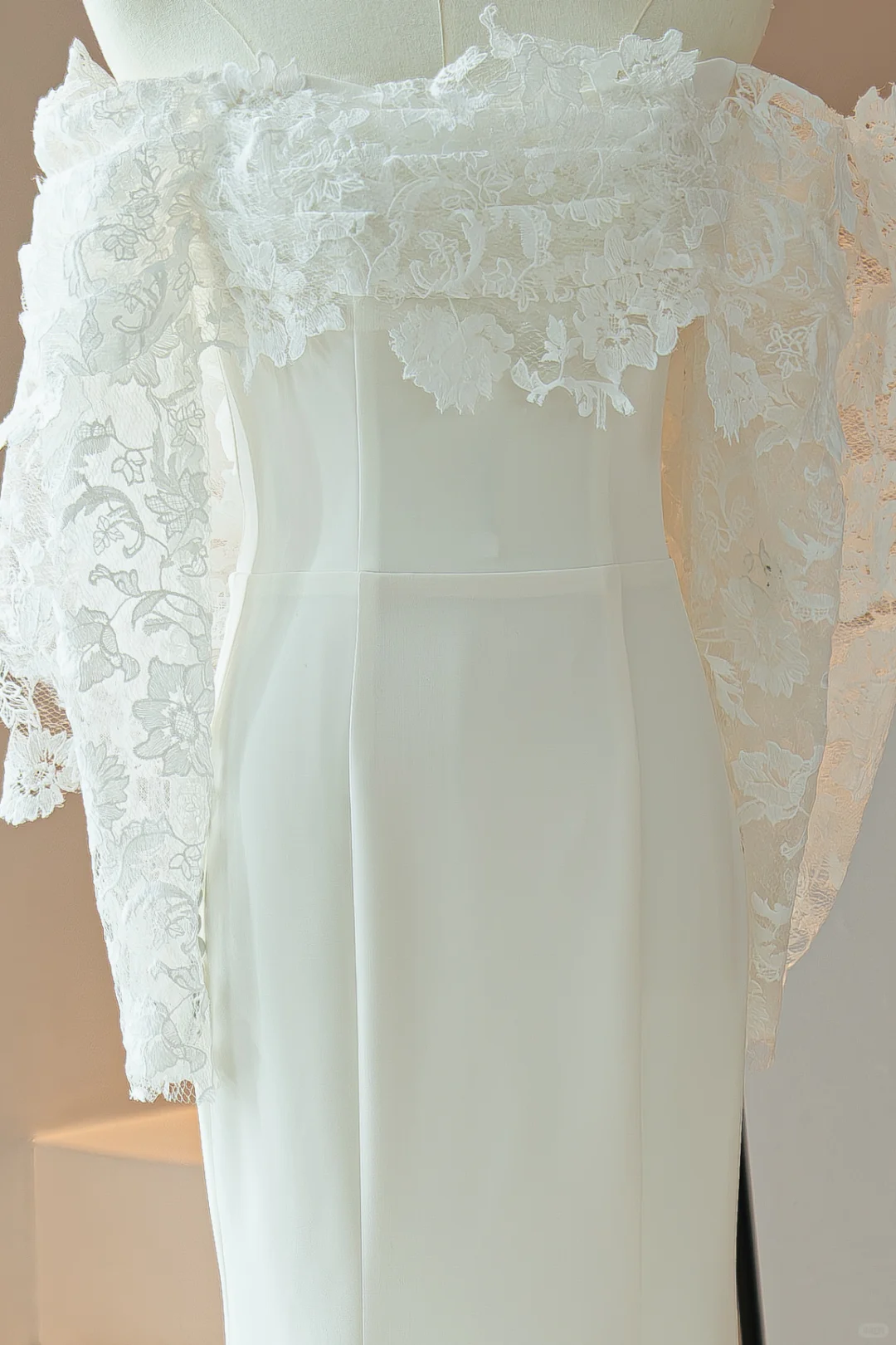 Robe de mariée sirène modeste à épaules dénudées, corset ajusté en dentelle, manches longues, ajustée et évasée, RB1616