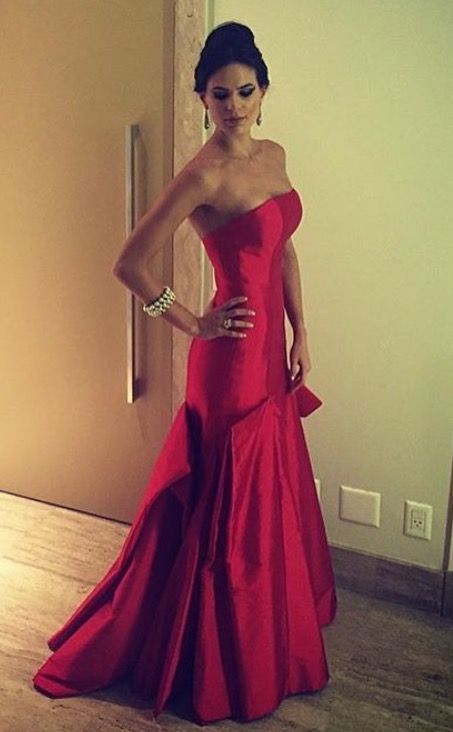 Robe de bal longue en satin rouge, style sirène, sans bretelles, pour adolescentes, tenue de soirée pour 20e anniversaire, RB1620