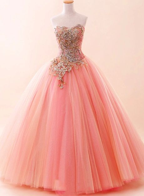 Robe de Quinceanera de luxe, robe de bal, bustier, en tulle rose, robe longue formelle, RB1654