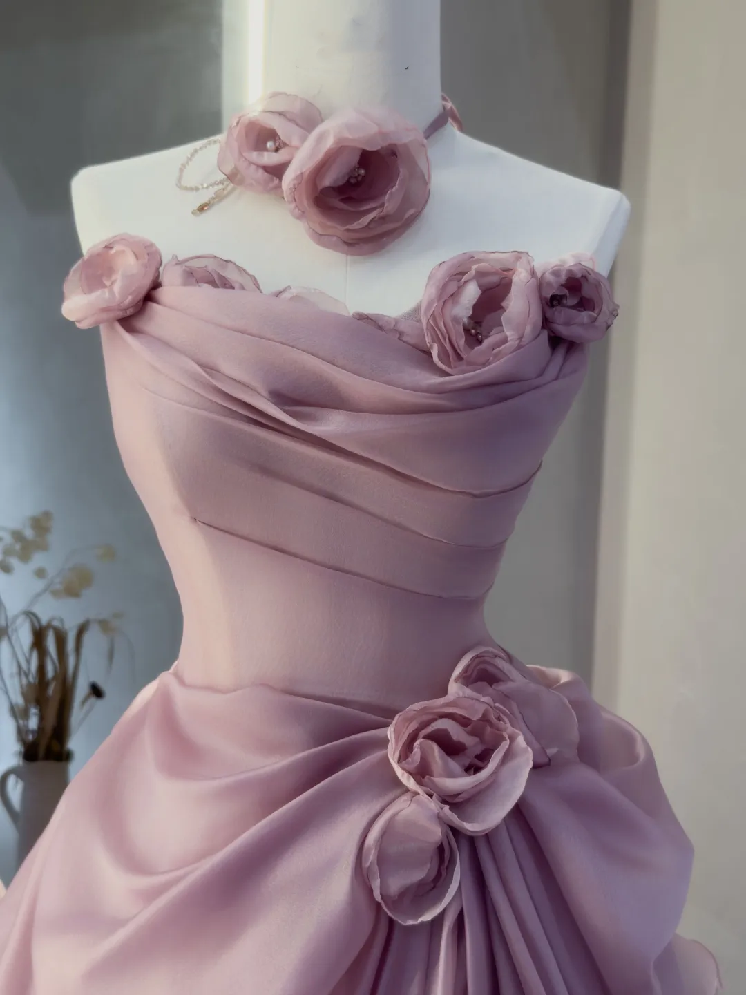 Charmante robe de bal bustier rose, inspiration pour les adolescentes, tenues de soirée formelles, idées de robes de bal RB2048