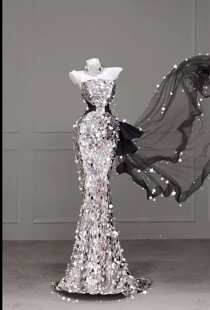 Robe de bal sirène unique, bustier, sans manches, élégante, à paillettes argentées, robe de soirée impressionnante, robe de princesse, robe de remise de diplôme RB2171