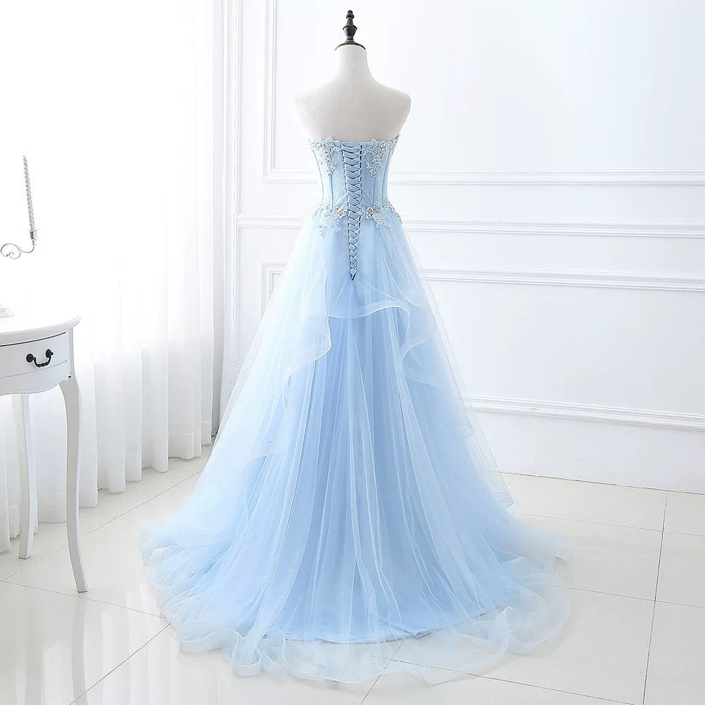 Robe de bal élégante en tulle jaune, décolleté en cœur, inspiration pour adolescentes, tenue de soirée, RB2181