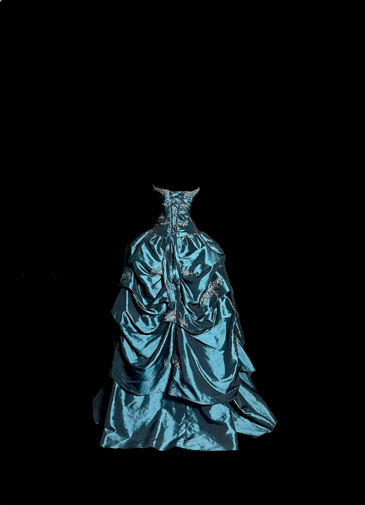Belles Robes de Bal de Promo Bleues bustier en Taffetas avec applications Longues Tenues de Soirée N3423