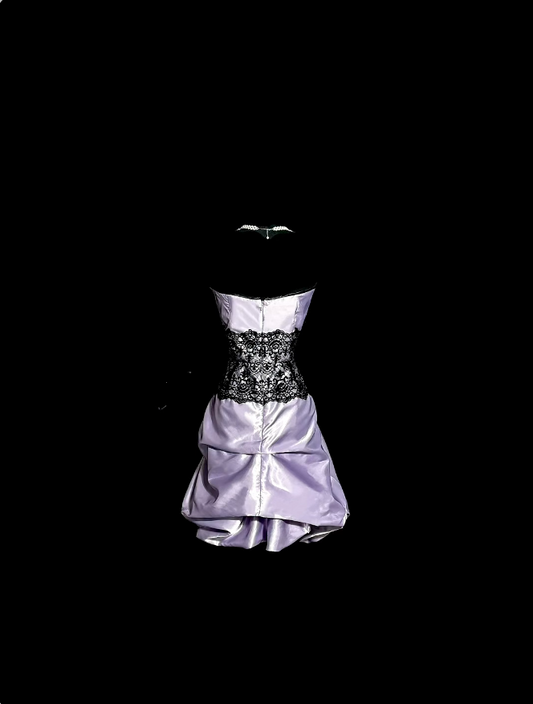 Sexy Sheath Strapless Lilac Satin Ideas For Women Short Length Birthday Dresses Homecoming Outfits N3427