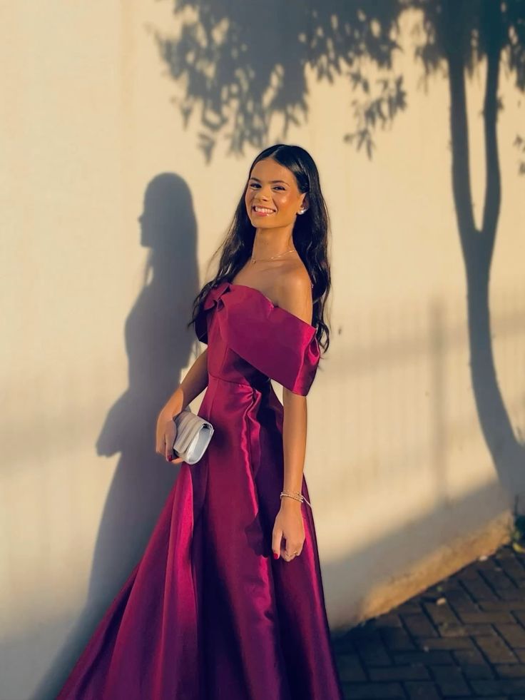 Elegante A-Linie, schulterfrei, Fuchsia, ästhetische Abschlussballkleider für Senioren, Abschlussballkleider, Geburtstags-Outfits, Abschlusskleid RB780