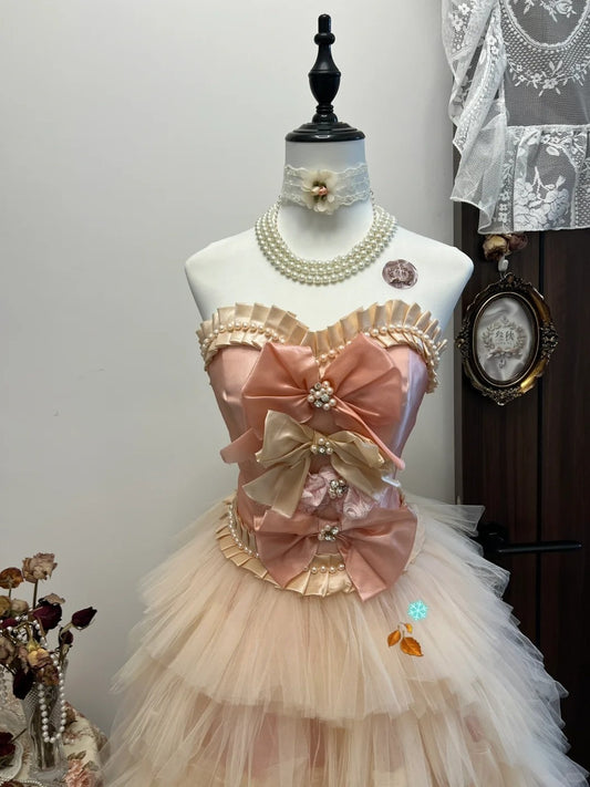 Gorgeous Sweetheart Neck A-Line Tulle Short Prom Dresses Sweet Homecoming Dress with Bow RF0968