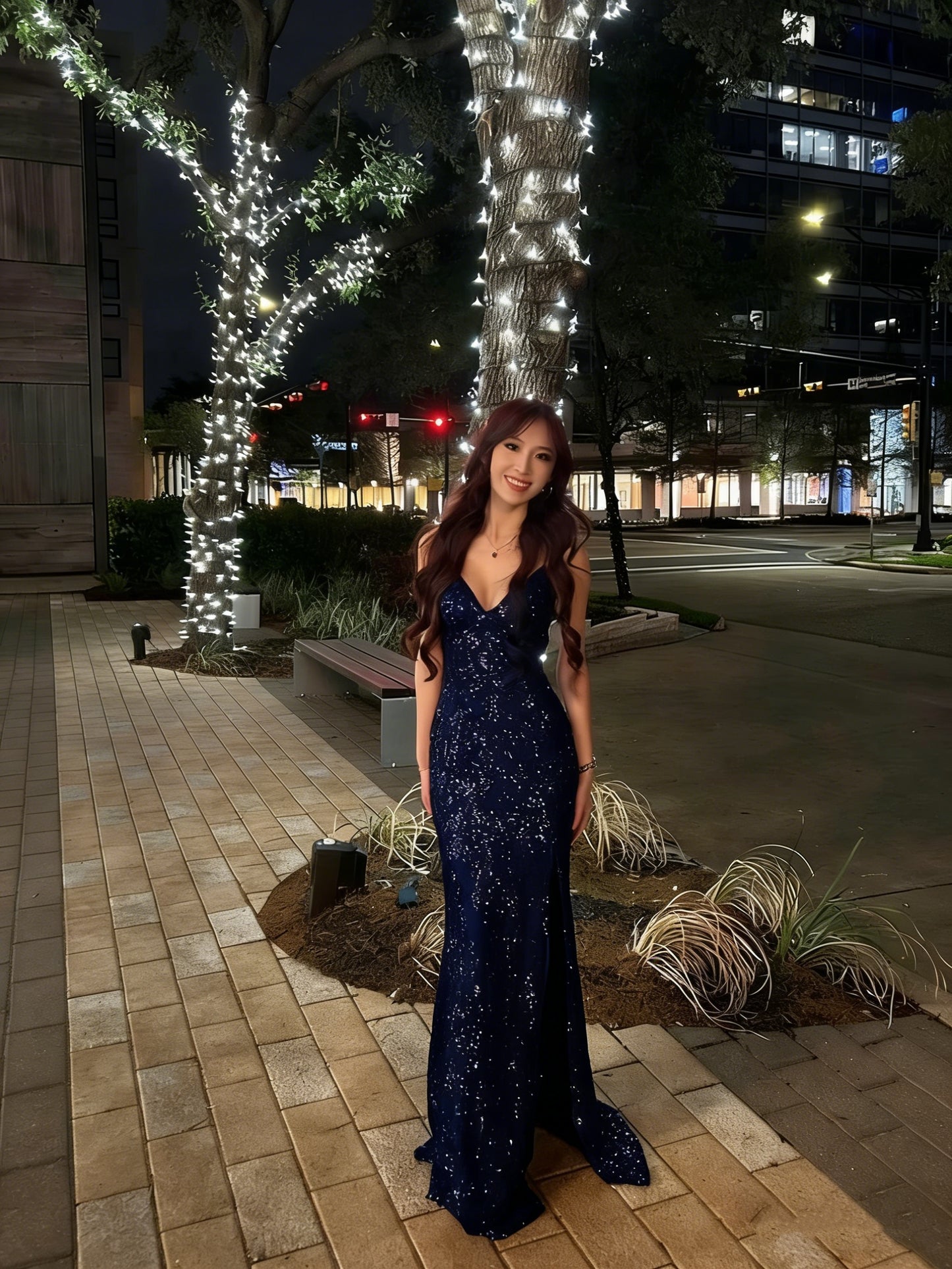 Elegant Mermaid V Neck Burgundy With Sequins Long Formal Fancy Evening Dress Dinner Outfits Classy Party Gowns AB2053