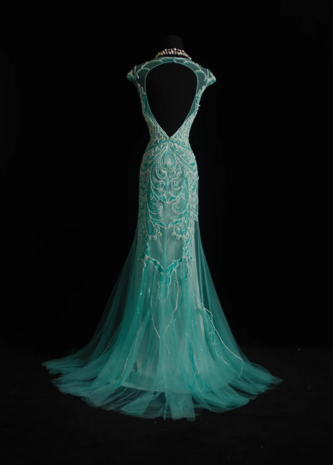 Vintage Mermaid Green Tulle Sleeveless Summer Formal For Women Girls Teens Prom Dresses N2244