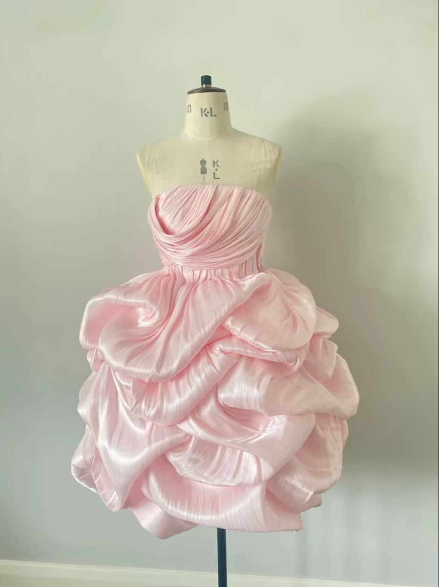 Robe de soirée fantaisie bustier rose mini courte hoco 19e robe d'anniversaire robes de retour RB4126