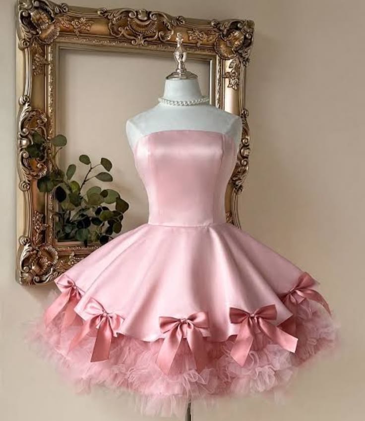 Robe de soirée bustier courte en satin rose "Dream Ball Gown" pour le 18e anniversaire, tenues Hoco RB3528
