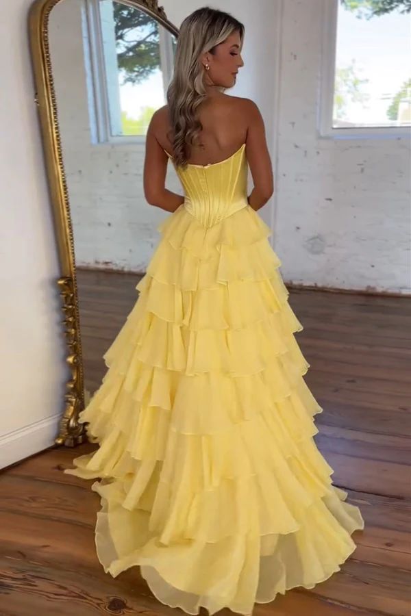 Robe de bal élégante en mousseline de soie bleu clair, décolleté en cœur, tenue de soirée pour 20e anniversaire, robe de remise de diplôme RB874