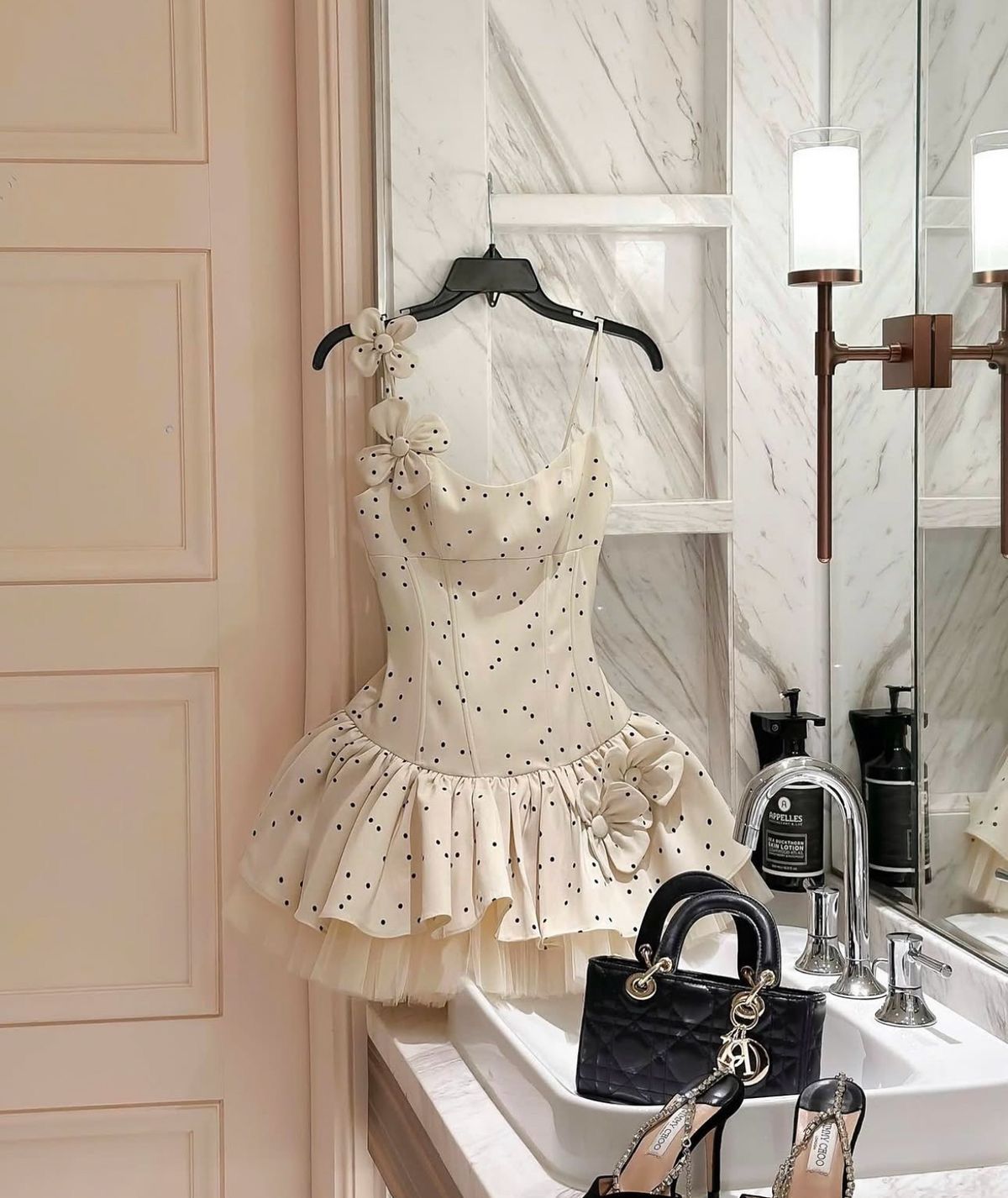 Unique Ball Gown Spaghetti Strap Polka Dots Mini Hoco & Homecoming Dress Inspo Short Party Dresses RB6471