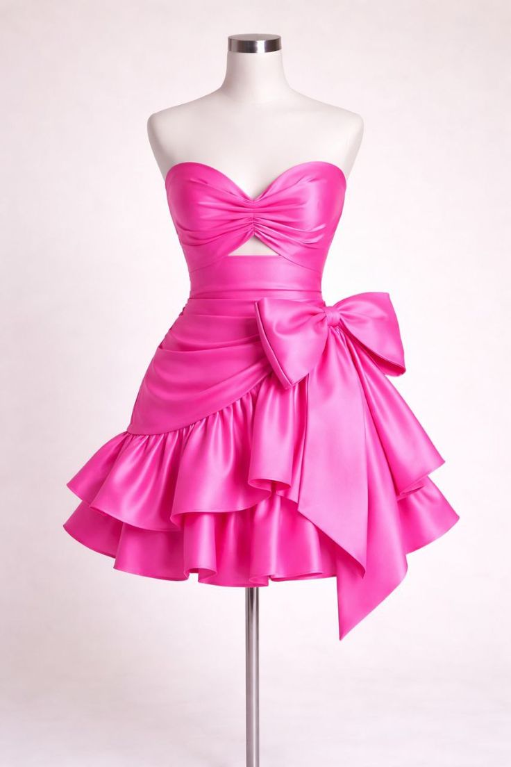 Sweet Ball Gown Sweetheart Neck Mini Birthday Party Dress Rose Pink Homecoming Dresses RB6284