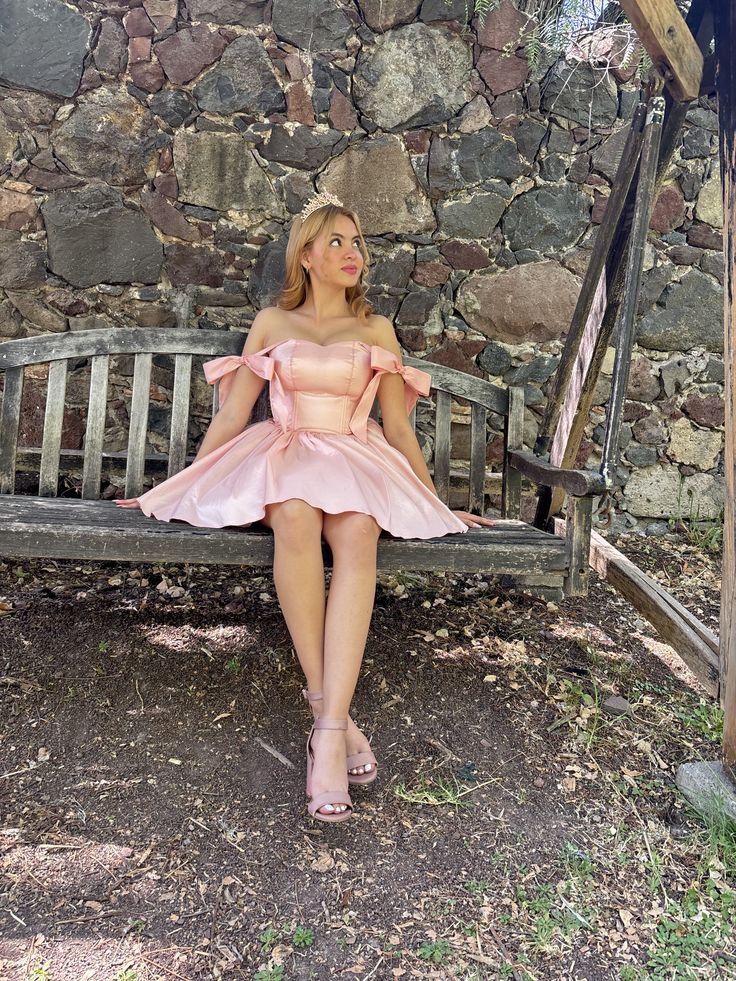 Cheap Ball Gown Straps Pink Satin With Bows Short Cocktail Dress Homecoming Dresses Ideas Hoco Outfits RB4743