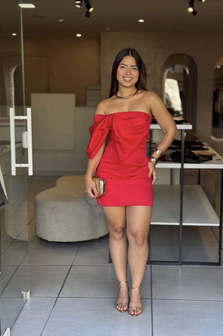 Simple Sheath Strapless Red Satin With Ruffled Freshman Short 7th Grade Dance Dresses Inspo Senior Homecoming Outfit RB4745