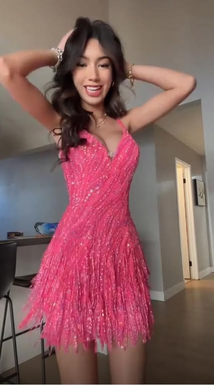 Gorgeous Spaghetti Straps Pink Satin Sequin Short 6th Grade Homecoming Dresses RB6307