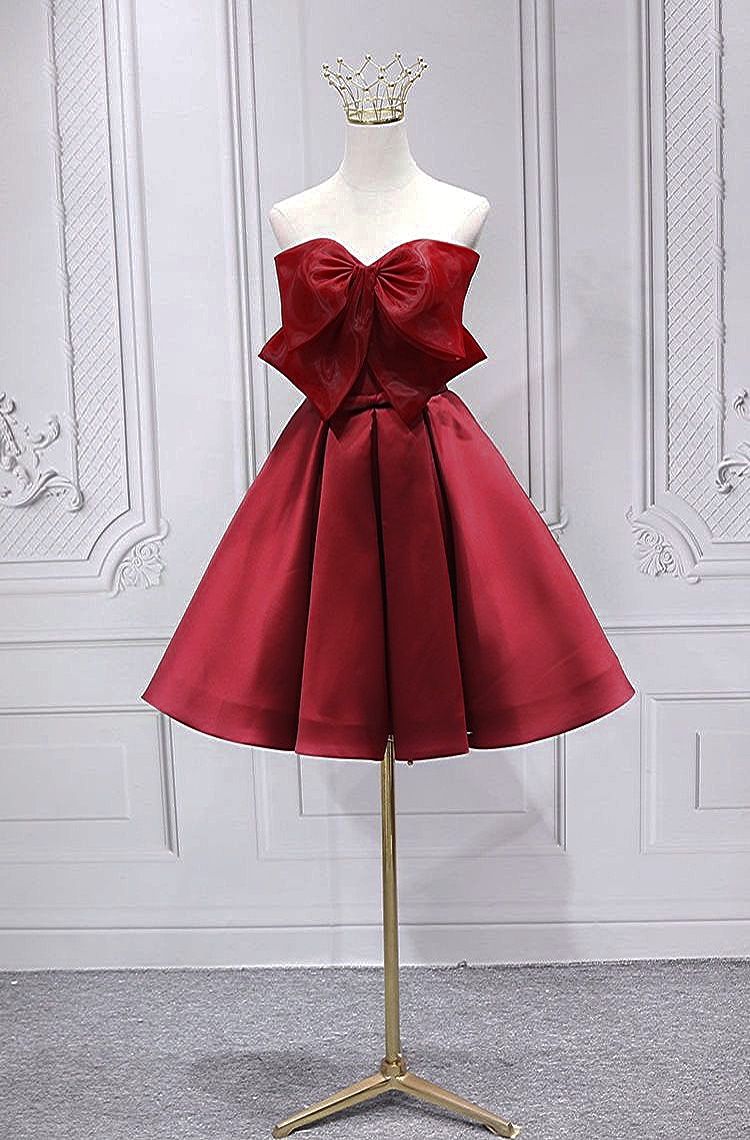 Simple Ball Gown Sweetheart Red High School Freshman 7th Grade Dance Dresses Inspo Senior Homecoming Outfit RB4760