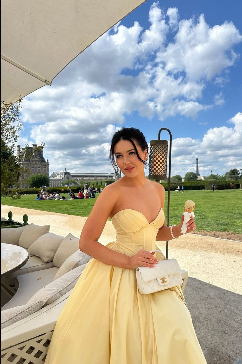 Elegantes buttergelbes Midikleid für Sommerurlaub, Partys und Abschlussbälle AB1760