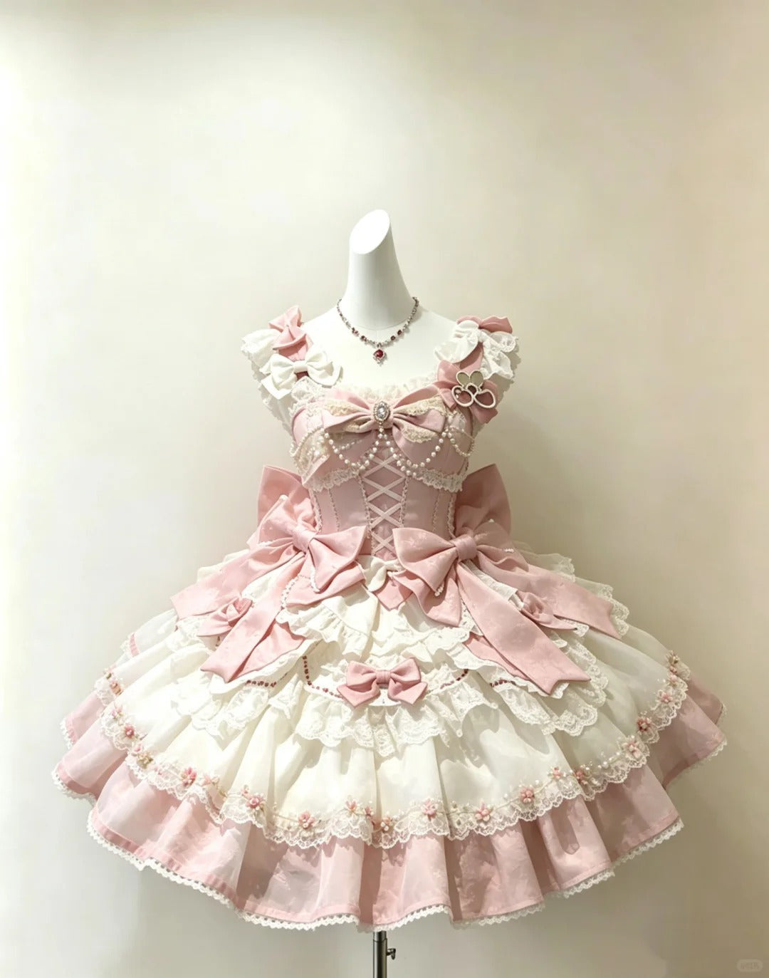 Robe de bal romantique, col carré, en satin rose et dentelle blanche avec nœud, robe Lolita, robes de rentrée, tenues Hoco RB4686