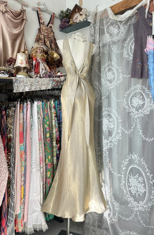 Robe de bal longue sirène dorée élégante pour adolescentes, décolleté rond, tenue de soirée formelle N1065