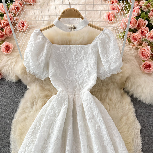 White A Line Irregular Dress Fashion Dress RF0371