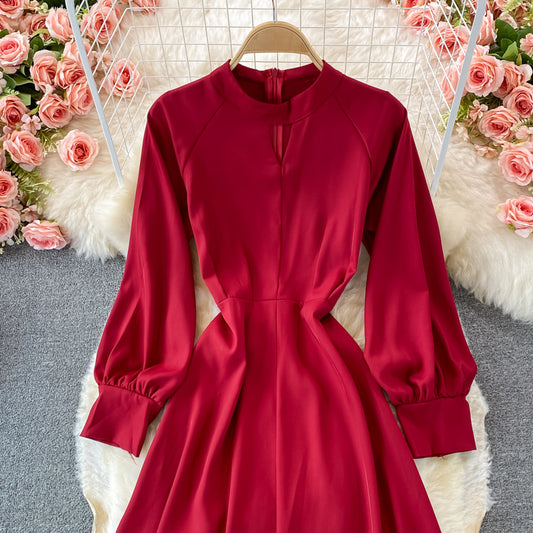 Elegant Long Sleeve A Line Dress Fashion Dress RF0366