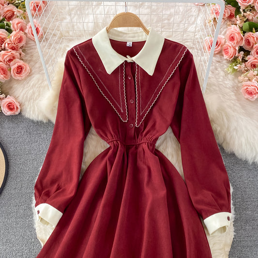 Lovely Corduroy Long Sleeve Dress Jacket RF0335