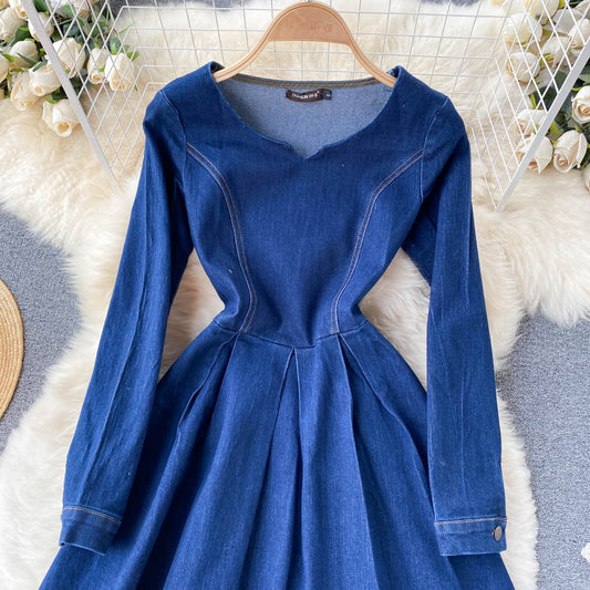 Blue Denim Long Sleeve Dress RF0295