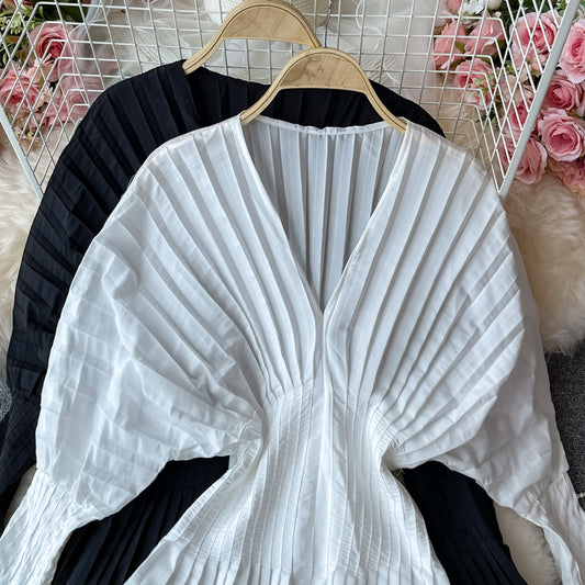 Unique V Neck Long Sleeve Dress Fashion Dress RF0226