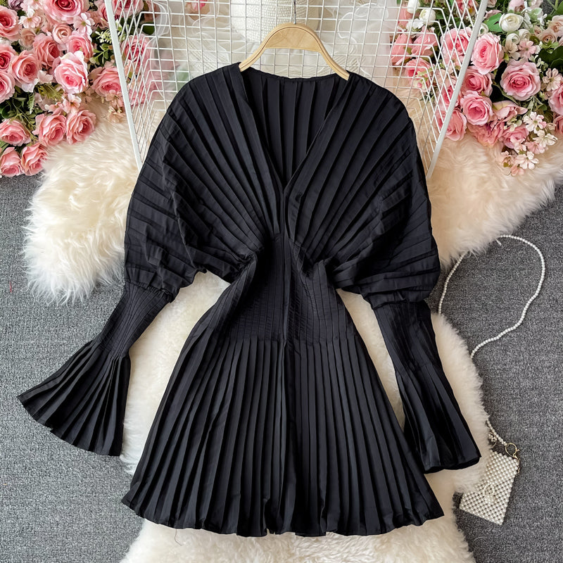 Unique V Neck Long Sleeve Dress Fashion Dress RF0226