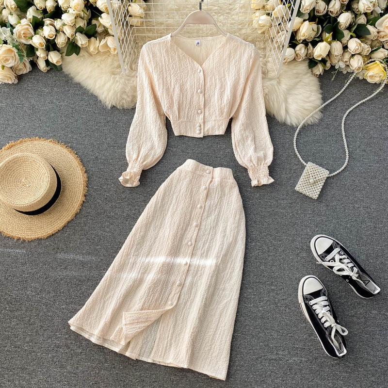 Cute Two Pieces Long Sleeve Dress Fashion Dress RF0202