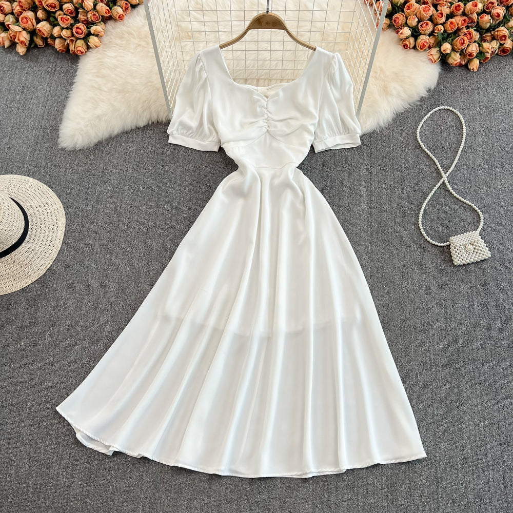 Robe courte trapèze à nœud mignon, robe tendance RF0123