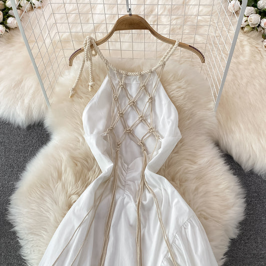 White A Line Backless Short Dress Fashion Dress RF0122