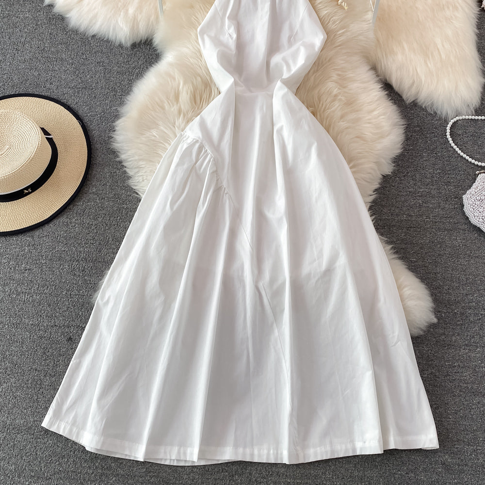 White A Line Backless Short Dress Fashion Dress RF0122