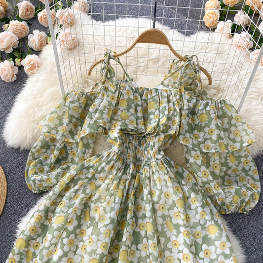 Green A Line Short Dress Fashion Dress RF0100