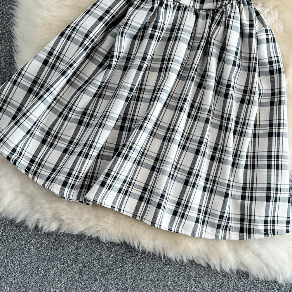 Robe trapèze à carreaux pour fille, jolie robe tendance, RF0096